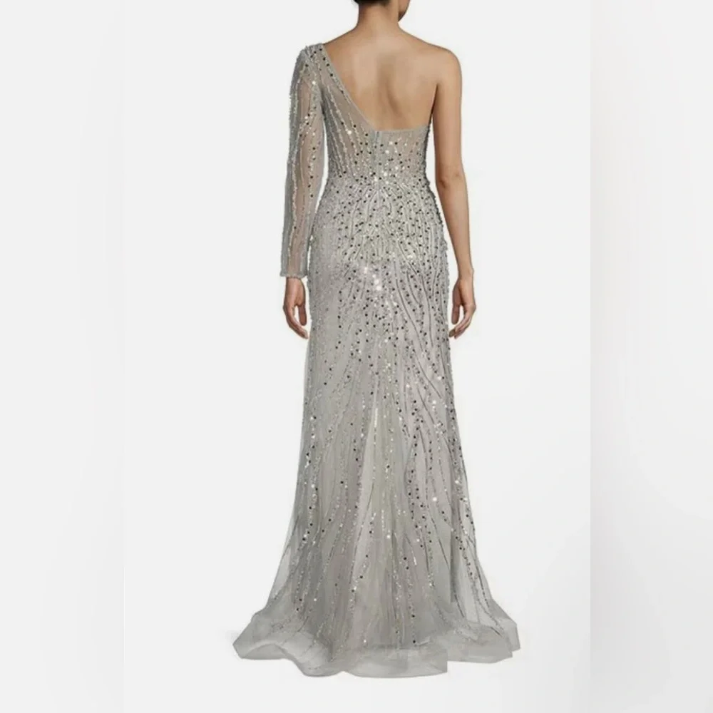 Gianni Binni Gorgeous One Shoulder Sequin Jewel elegant Gown